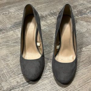 Womens gray block heel